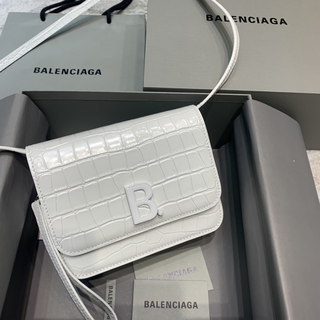 Balenciaga Bolso Bandolera B In White. For Women. Women-s Bags 7in/18cm - Soul Replicas