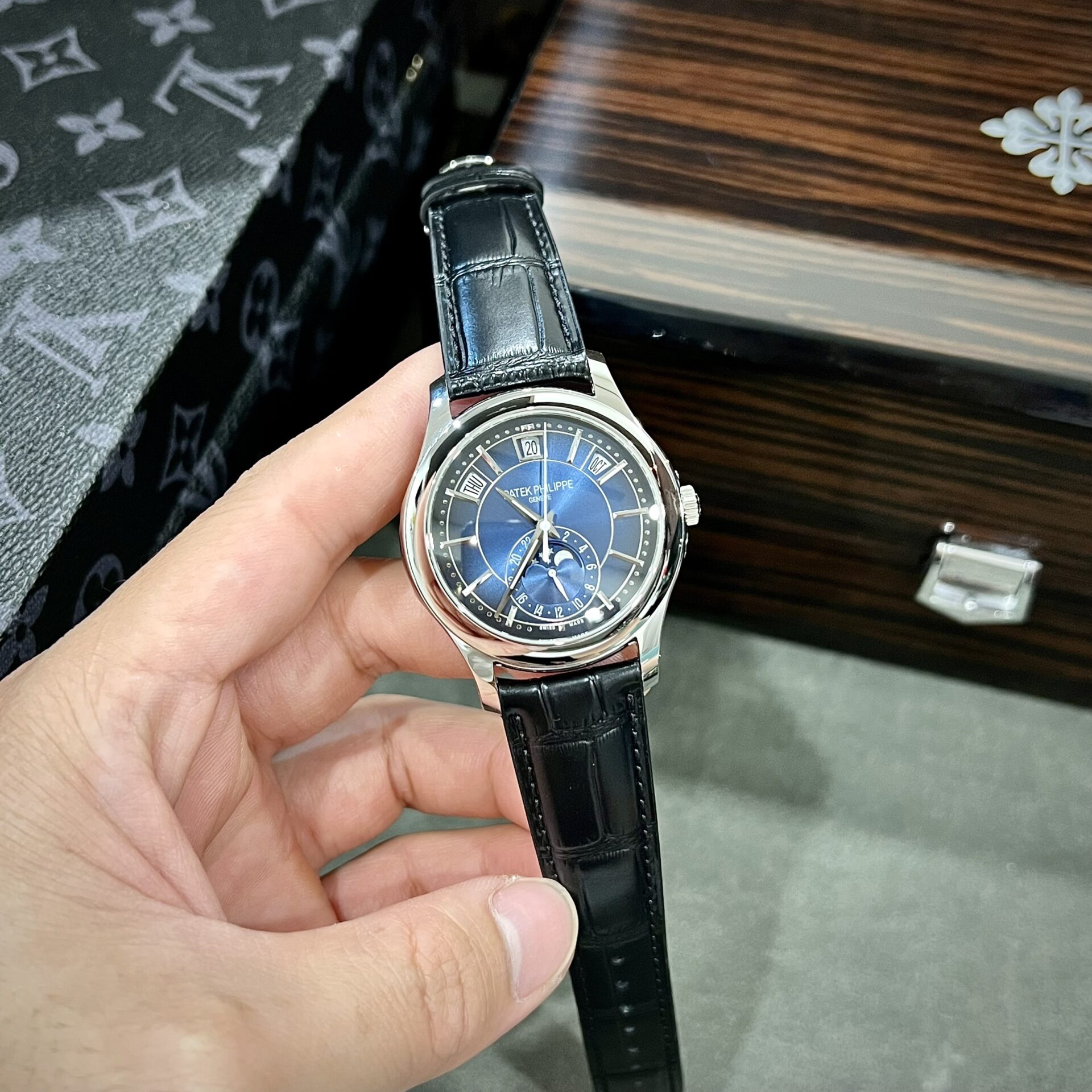 Patek Philippe Replica Watch Complications 5205G Blue Dial 40mm - Soul Replicas