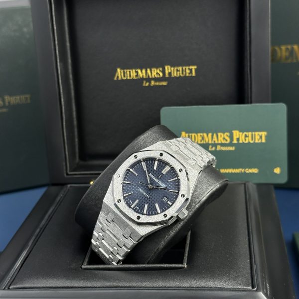 Audemars Piguet Royal Oak 15410 Frosted Gold Best Replica Watch Blue Dial APS Factory 41mm - Soul Replicas