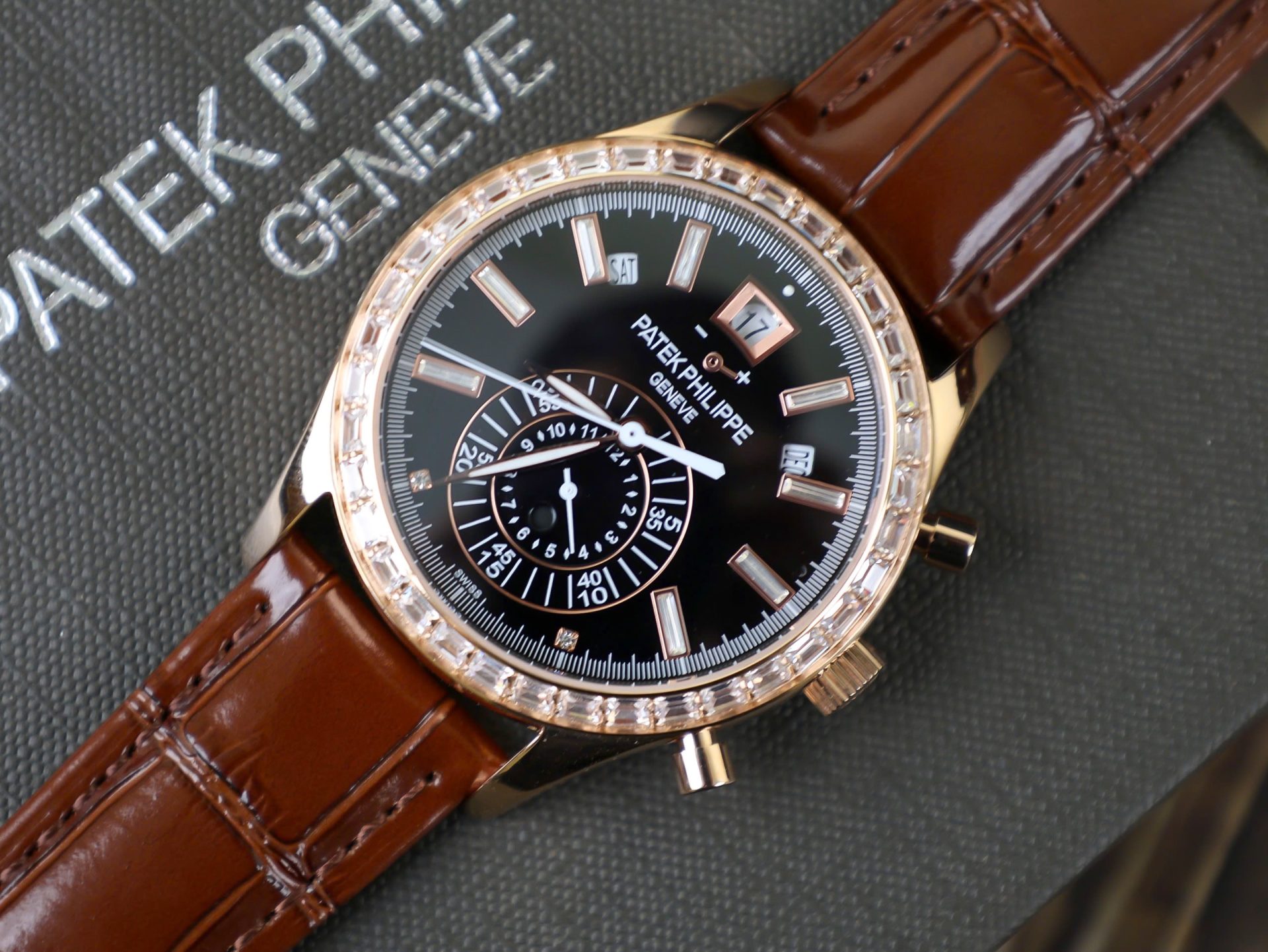 Patek Philippe Replica Watch Complications 5961R Dial Black TW Factory 40.5mm - Soul Replicas
