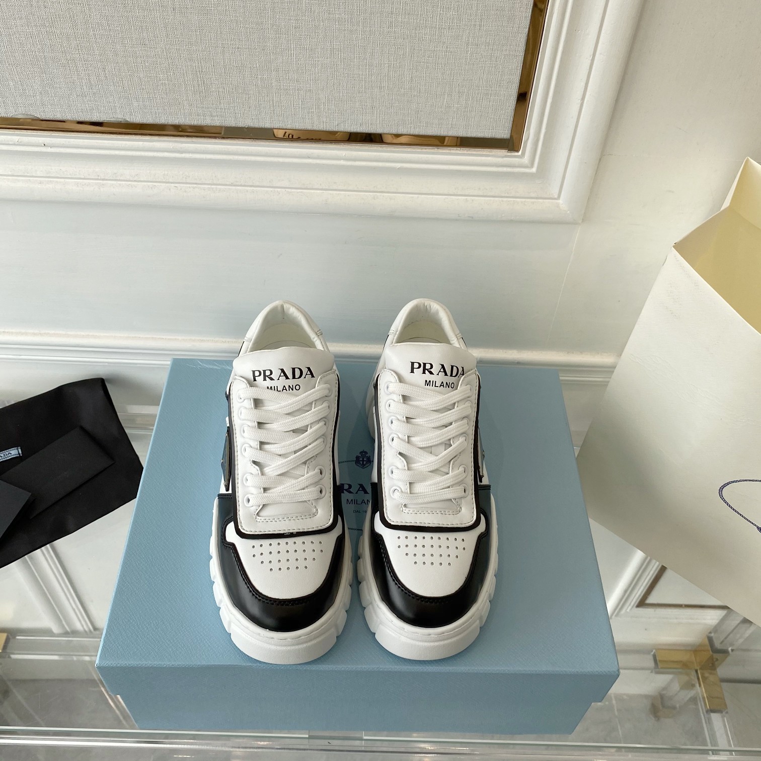 Prada Women's Gabardine Sneakers Black For Women LV - Soul Replicas