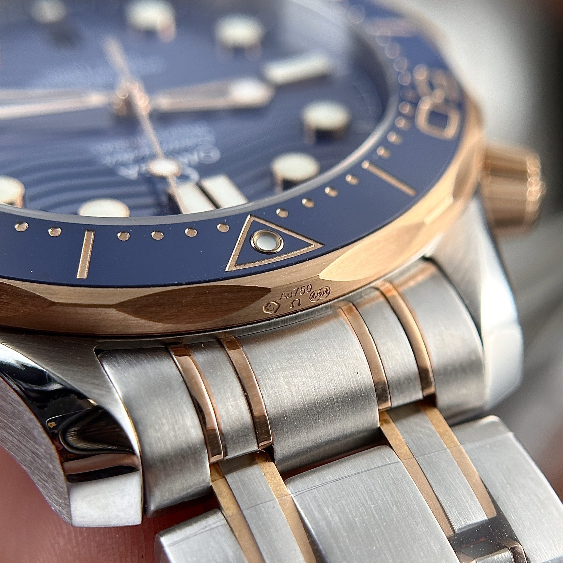 Omega Replica Watch Seamaster Demi Rose Gold Dial Blue VS Factory 42mm - Soul Replicas