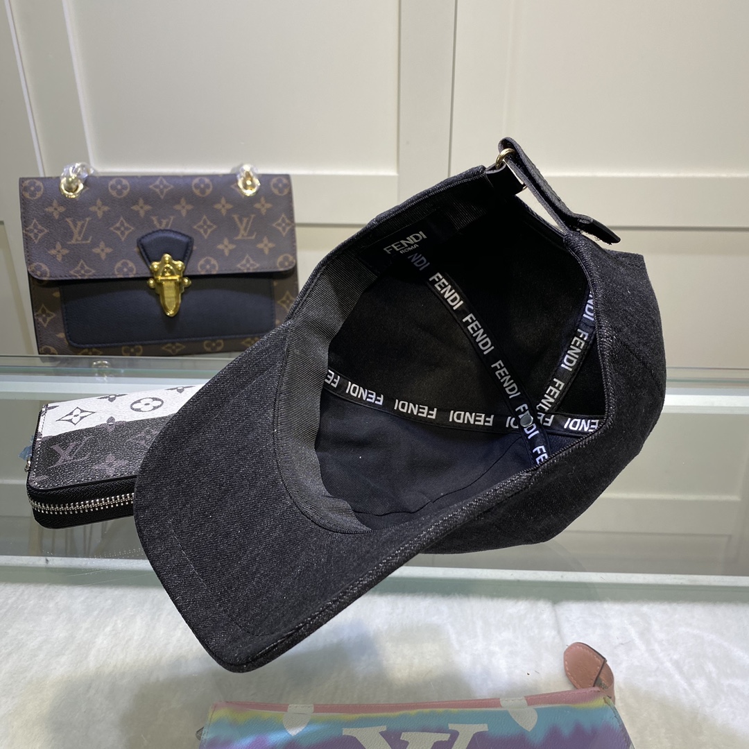Fendi Denim Baseball Cap Black Fendi Cap - Soul Replicas