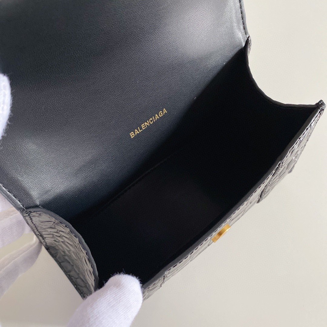 Balenciaga Hourglass XS Handbag In Black. For Women. Women's Bags 7.4in/19cm - Soul Replicas