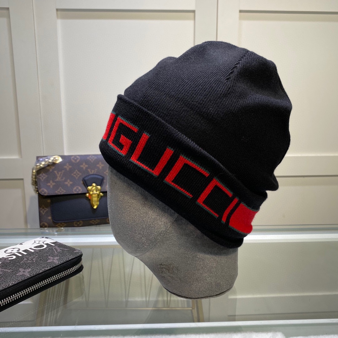 Gucci Beanie Cashmere In Black - Soul Replicas