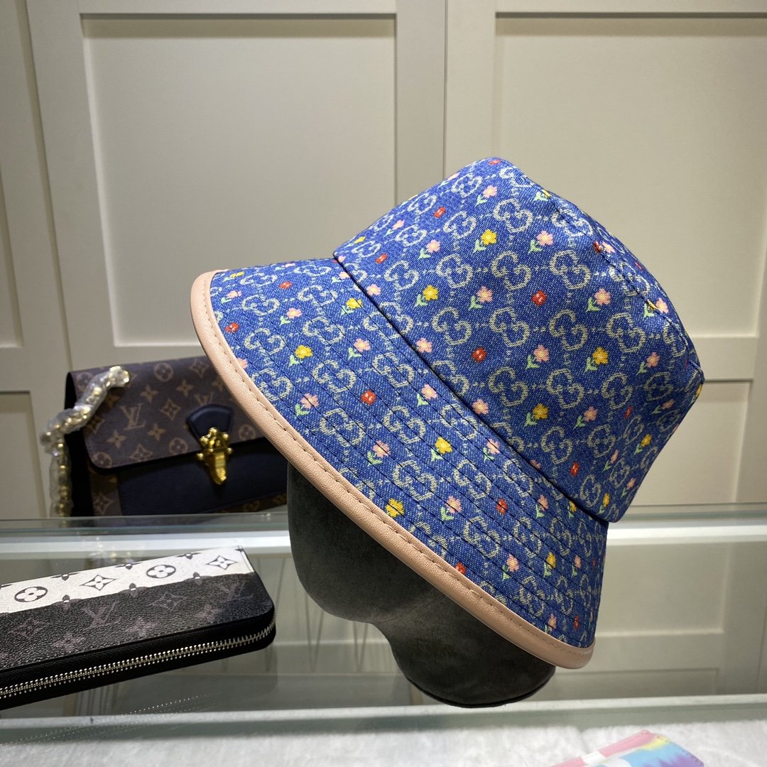 Gucci Canvas Bucket Hat Blue - Soul Replicas
