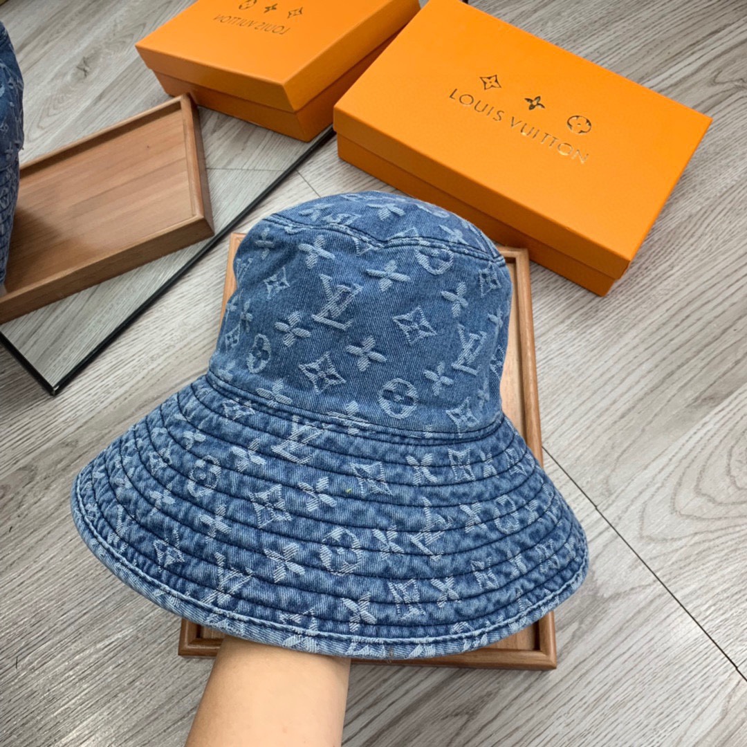 Louis Vuitton Match Bucket Hat Blue LV Cap - Soul Replicas