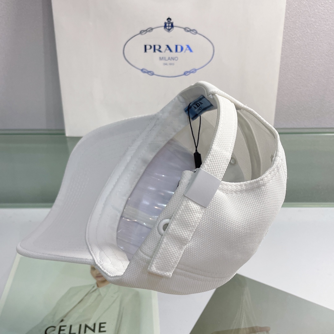 Prada Drill Baseball Cap White Prada Cap - Soul Replicas
