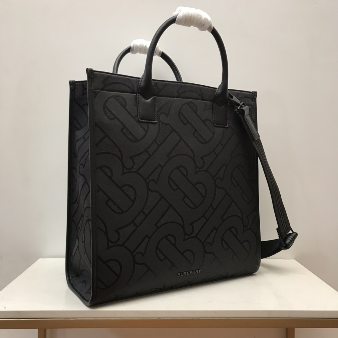 Burberry Monogram Recycled Polyester Jacquard Tote Black For Women. Women-s Bags 14.8in/37.5cm - Soul Replicas