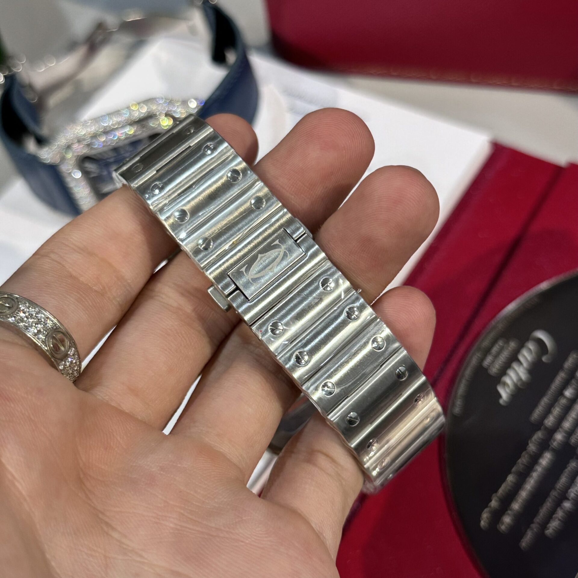 Cartier Replica Watch Santos Custom Moissanite Diamonds BV Factory 39.8mm - Soul Replicas