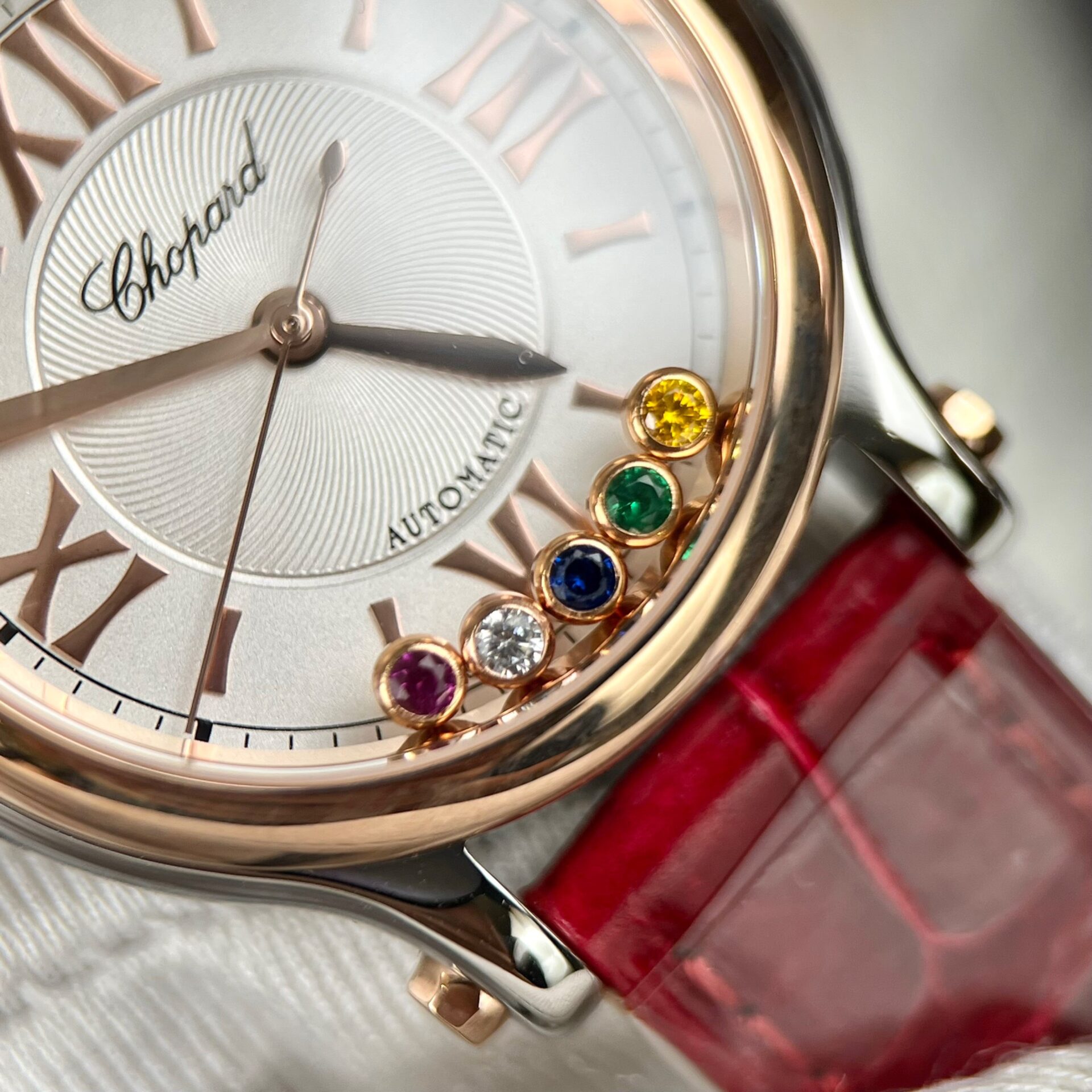 Chopard Happy Sport Replica Watch Red Leather Strap 36mm - Soul Replicas