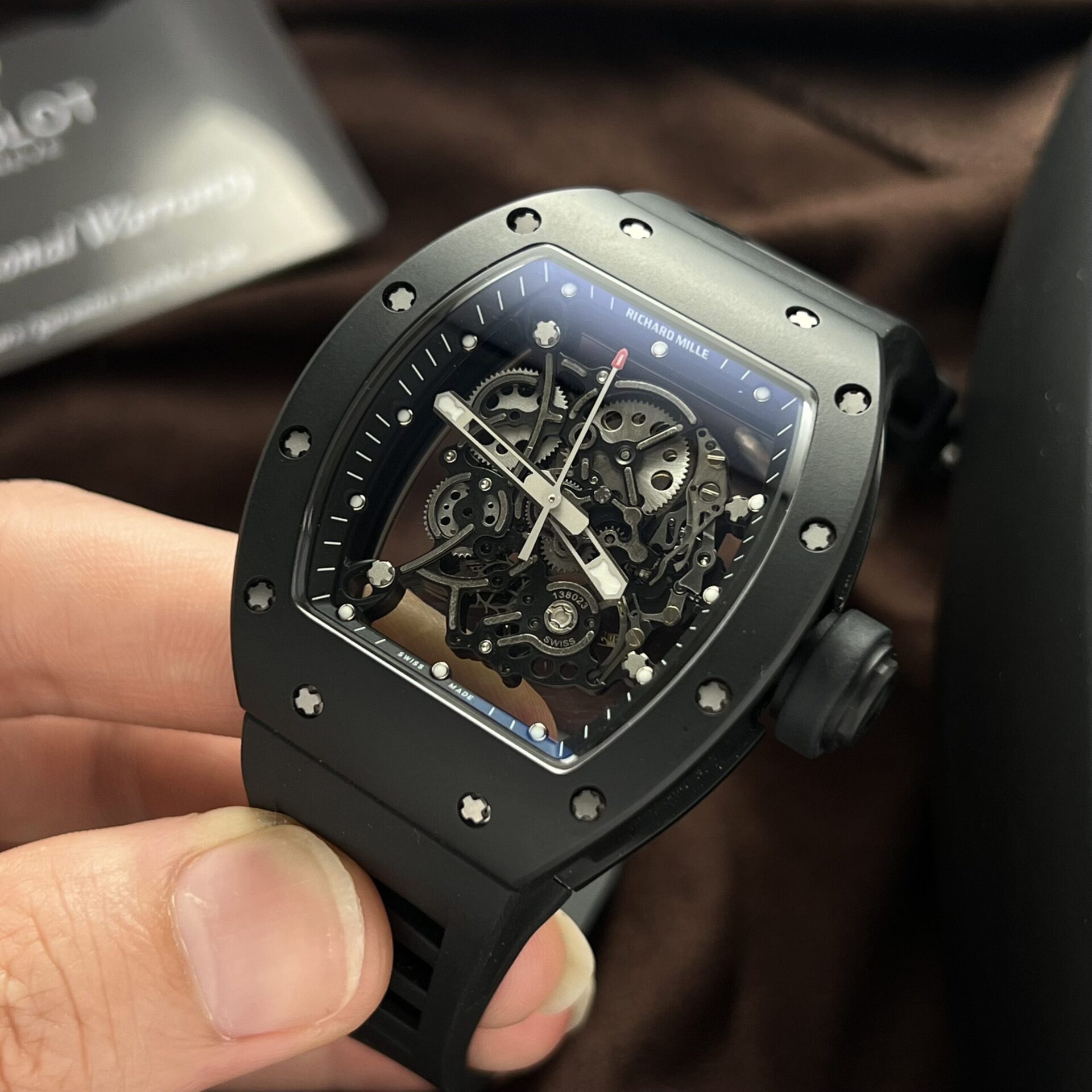 Richard Mille Replica Watch RM055 Black Ceramic Rubber Strap BBR Factory 45mm - Soul Replicas