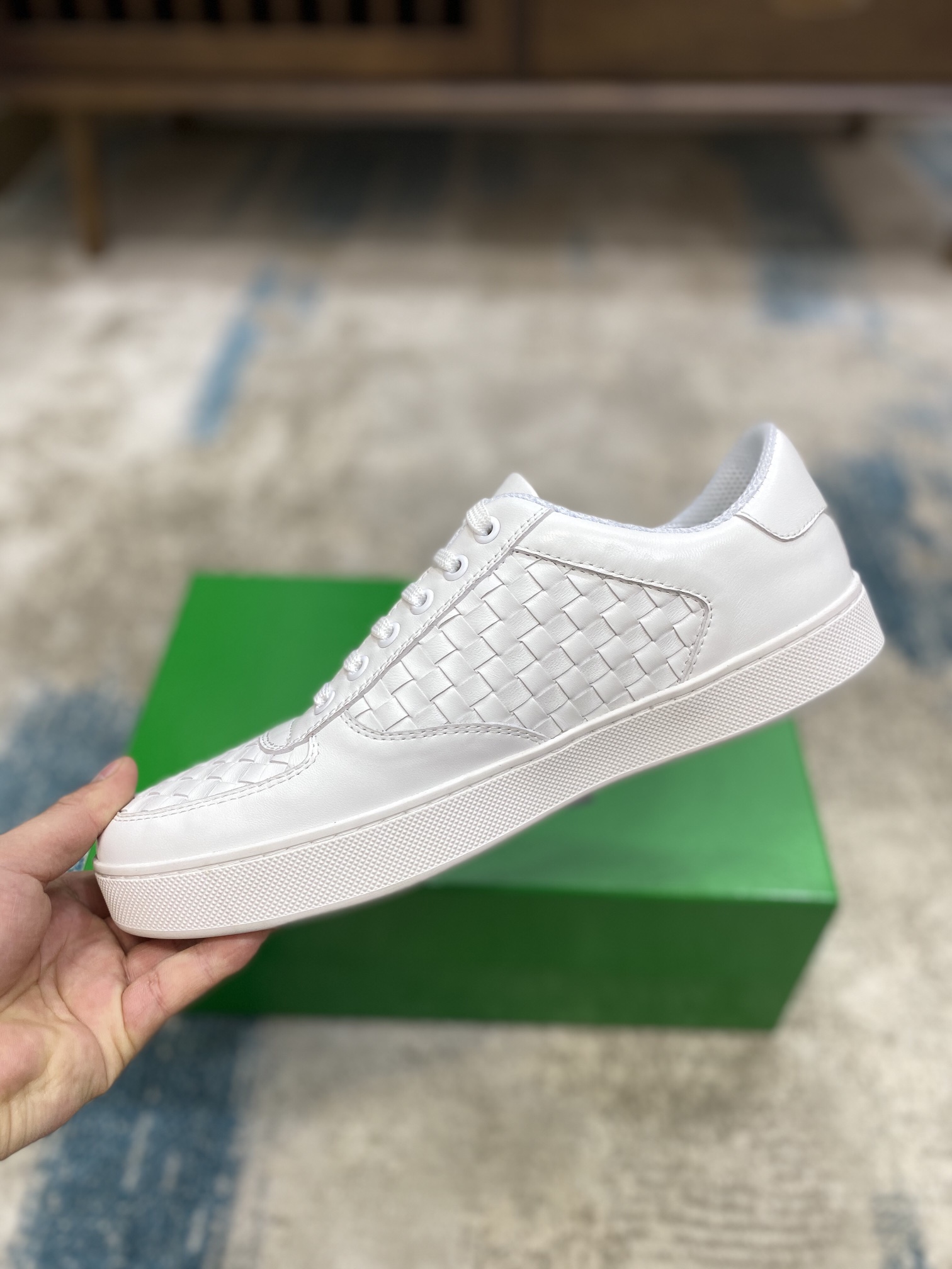 Bottega Veneta Men's With Wave Line Sneakers White For Men - Soul Replicas