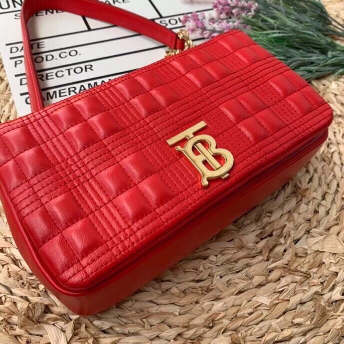 Burberry Quilted Medium Lola Bag Monogram Red For Women. Women-s Bags 11in/28cm - Soul Replicas