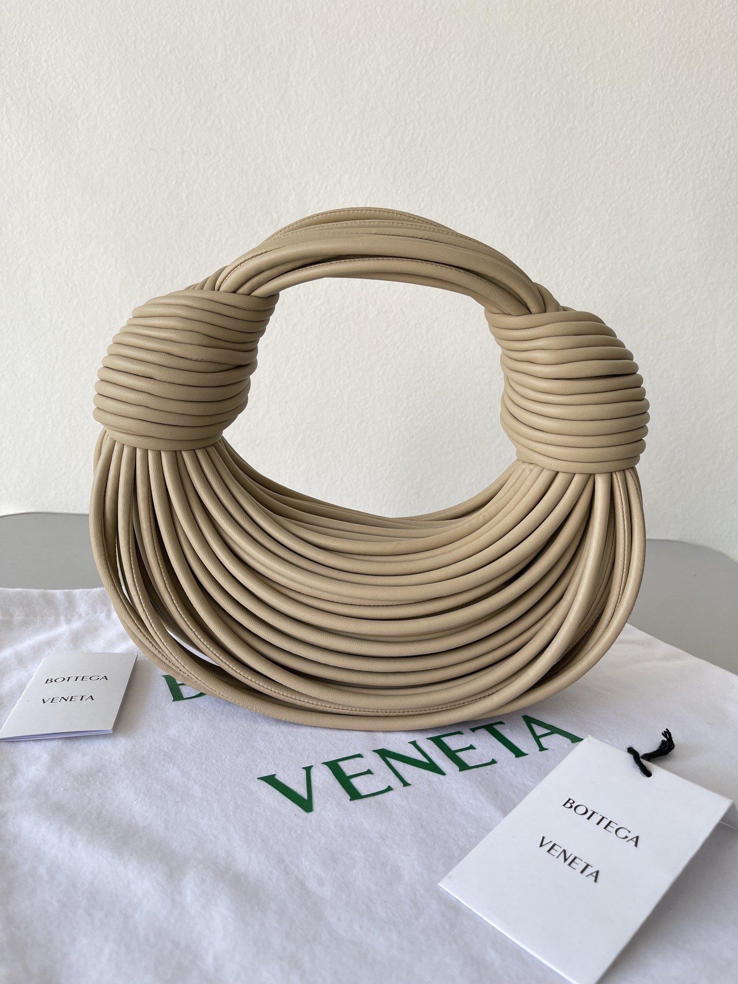 Bottega Veneta Double Knot Beige. For Women. Women-s Bags 9.8in/25cm 680934V1H109776 - Soul Replicas