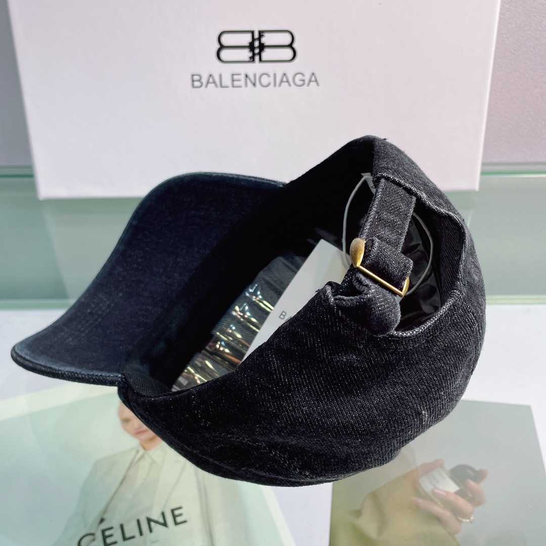 Balenciaga Logo Front Cap In Black - Soul Replicas