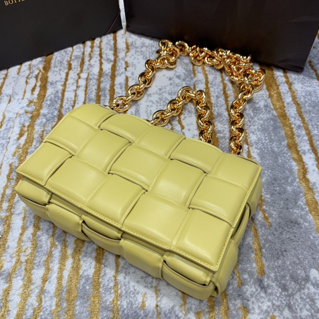 Bottega Veneta Chain Cassette Bag For Women 10.2in/26cm In Yellow - Soul Replicas