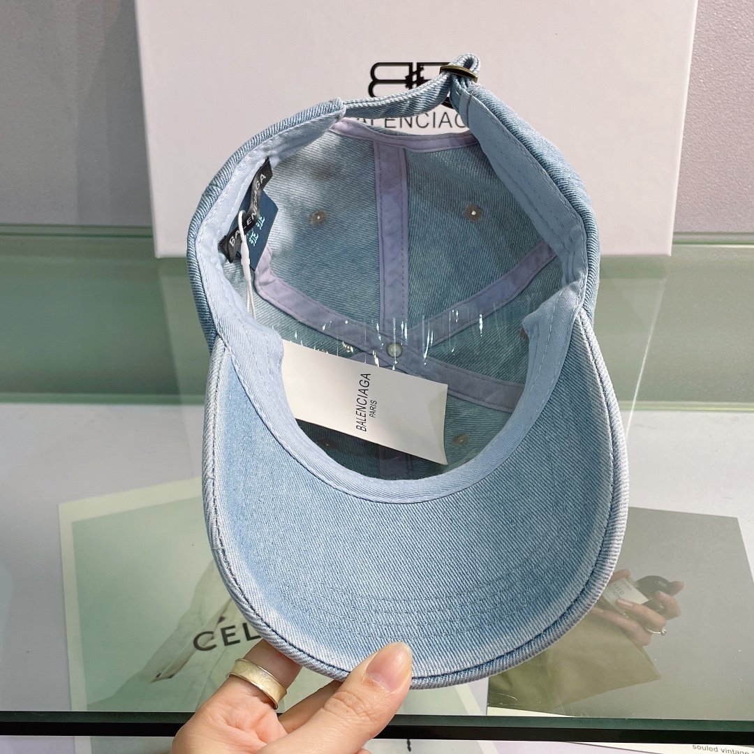 Balenciaga Logo Front Cap In Blue - Soul Replicas