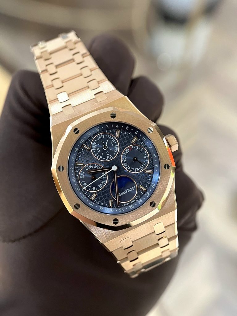 Audemars Piguet Royal Oak 26574OR Rose Gold Replica Watch Blue Dial 41mm - Soul Replicas