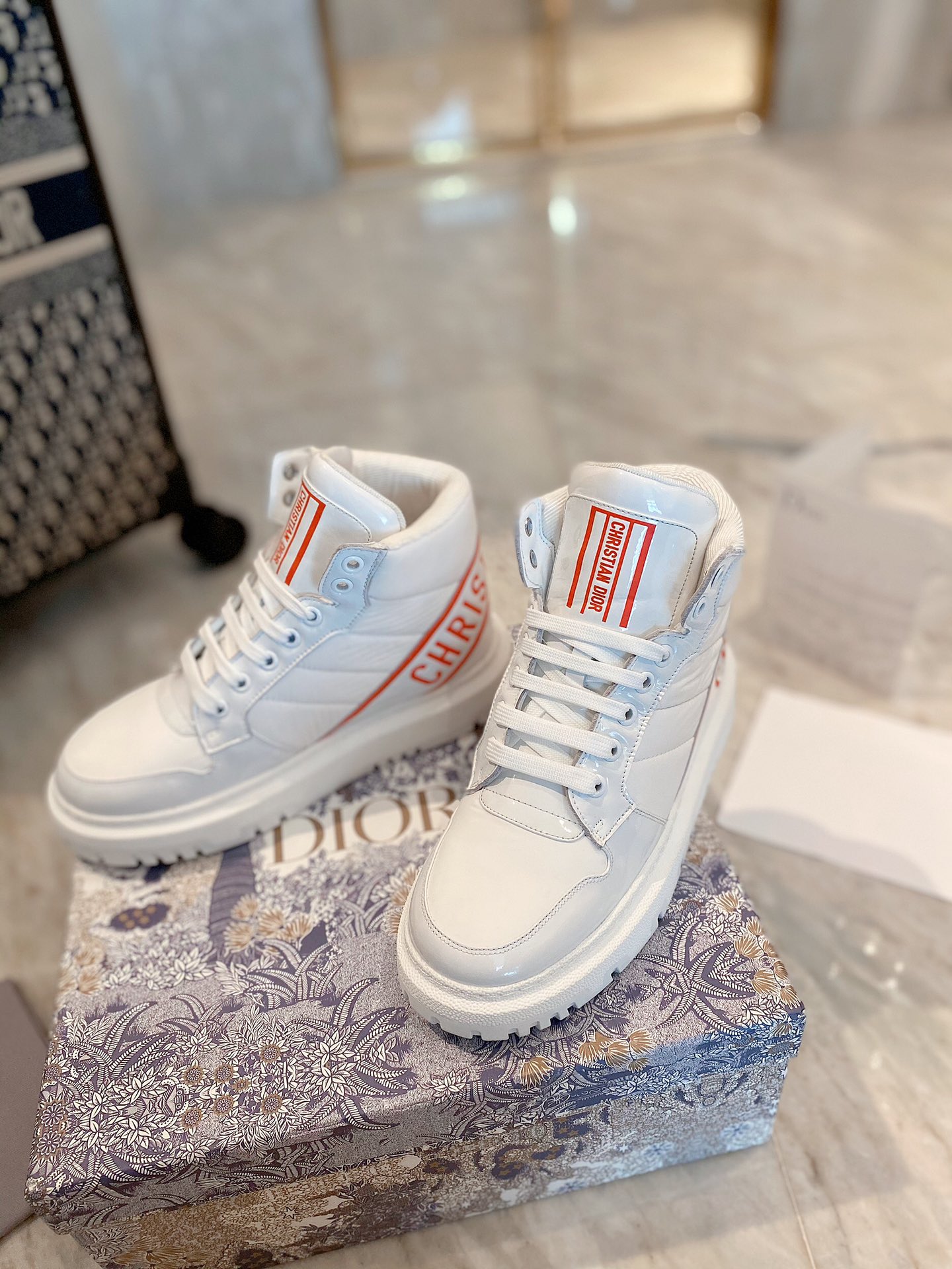 Christian Dior D-Player Patent-Trim White/Red For Women CD - Soul Replicas