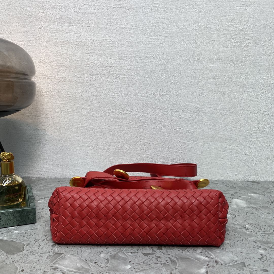 Bottega Veneta Intrecciato Shoulder Bag Red. For Women. Women's Bags 10.2in/26cm - Soul Replicas