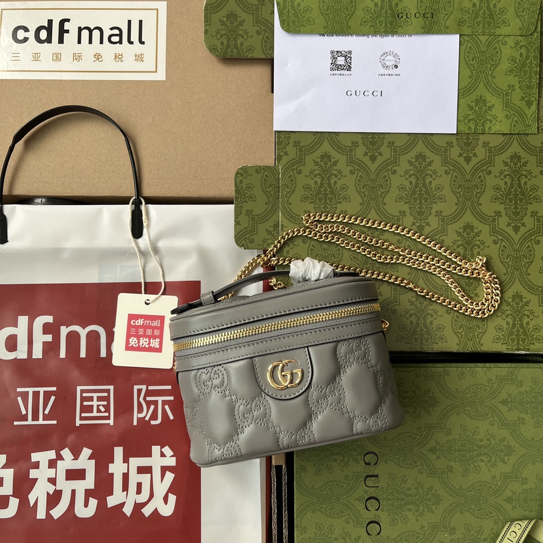 Gucci Quilted Gucci Mini Handbag Gray For Women. Women-s Bags 6.3in/16cm Gucci 723770 UM8IG 1275 - Soul Replicas