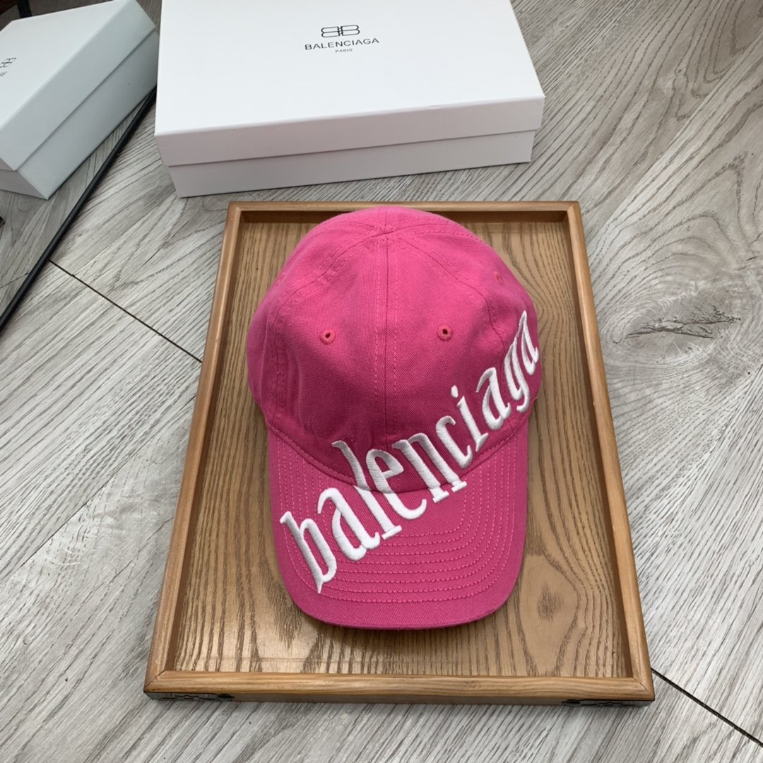 Balenciaga Diagonal Cap In Pink - Soul Replicas