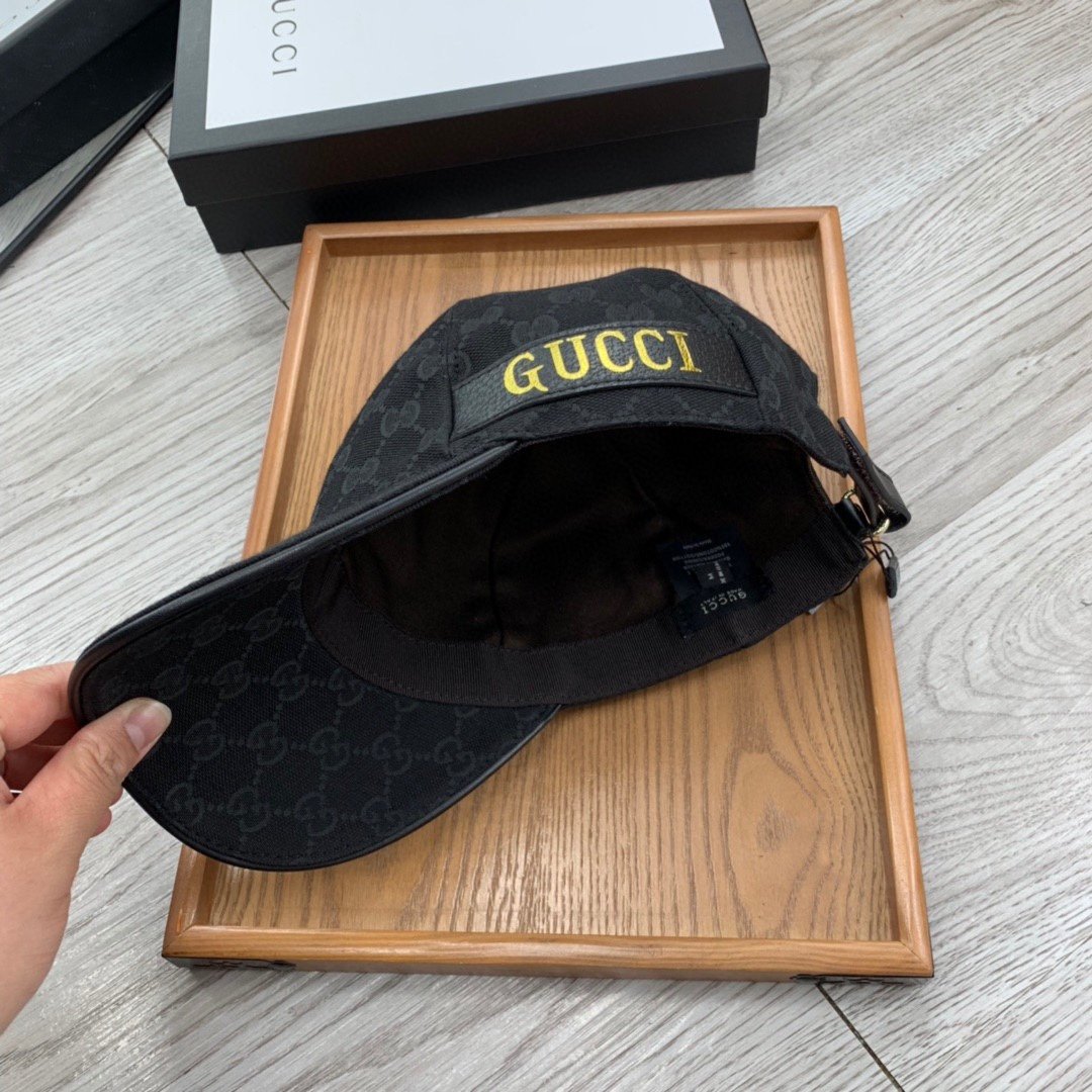 Gucci Canvas Baseball Cap Black - Soul Replicas