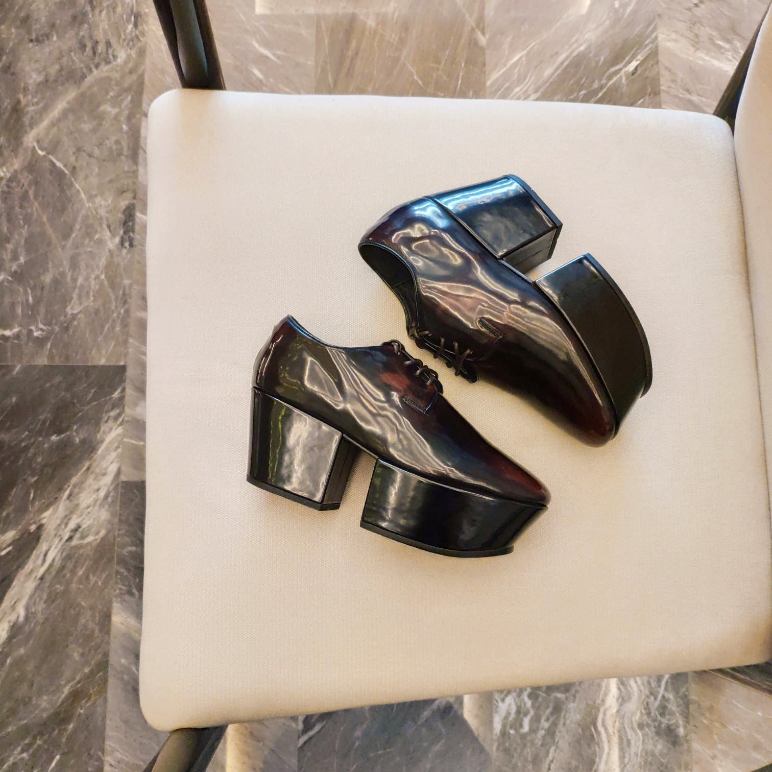 Prada Platform Lace-Ups Shoes Red For Women 2.75in/70mm Prada - Soul Replicas