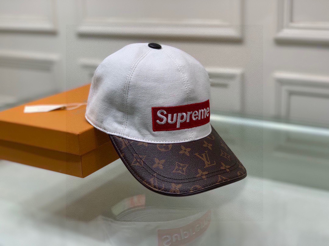 Louis Vuitton Supreme Cap White LV Cap - Soul Replicas