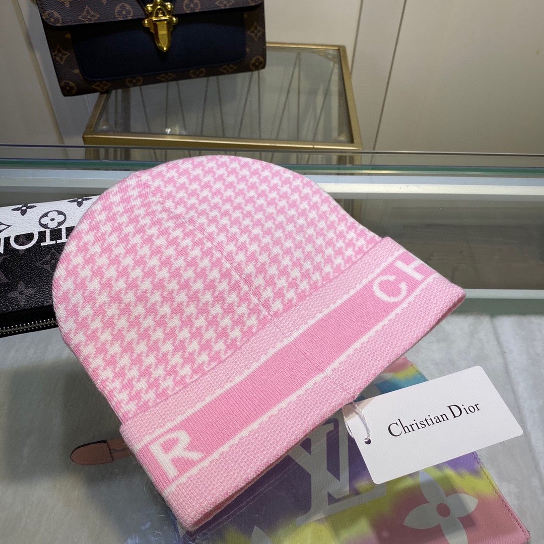 Dior Pompom Beanie In Pink - Soul Replicas