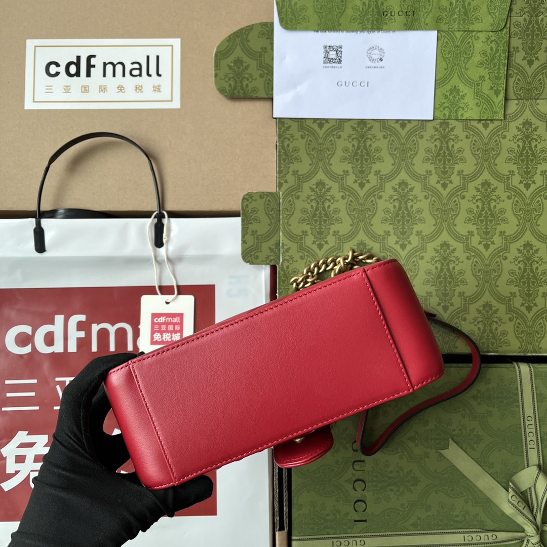 Gucci Marmont Mini Top Handle Bag Red For Women. Women-s Bags 8.3in/21cm Gucci ‎ - Soul Replicas