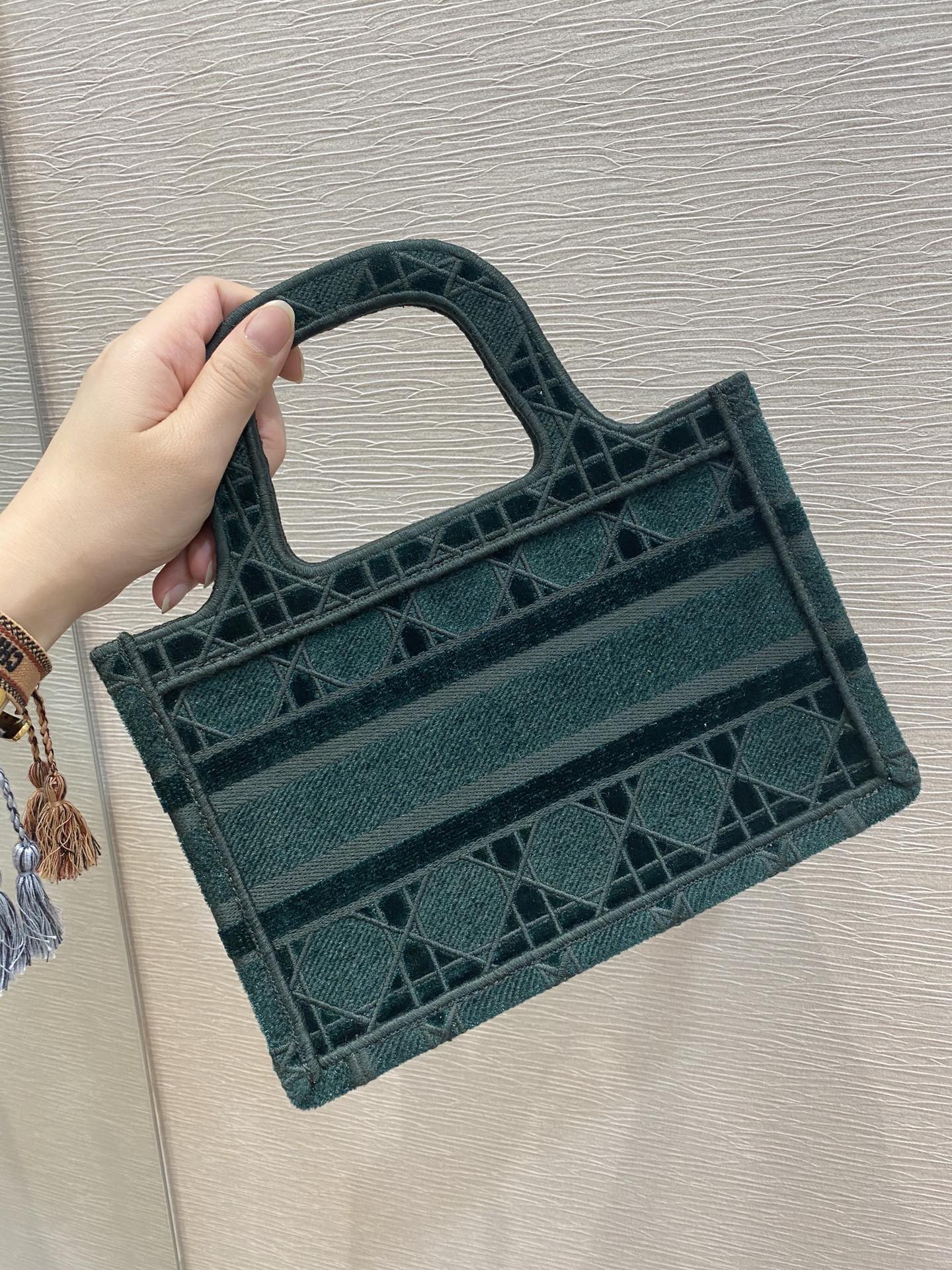 Christian Dior Mini Dior Book Tote Oblique Blue Canvas For Women 23cm/9in CD - Soul Replicas