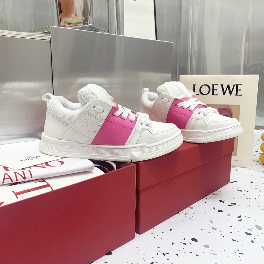 Valentino Garavani Open Skate Sneakers With Patent Band Pink For Women WS0FB1DXI - Soul Replicas