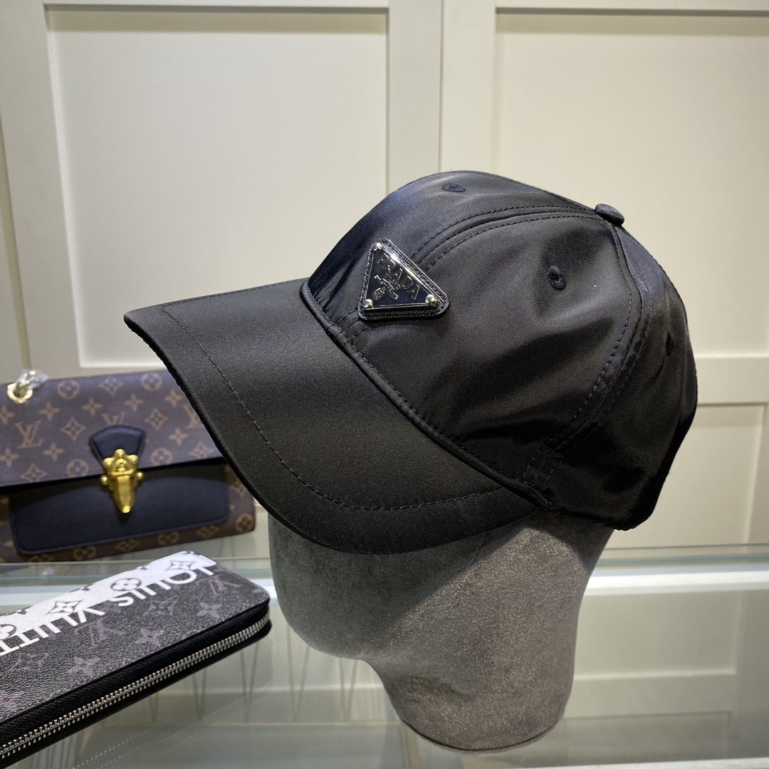Prada Drill Baseball Cap Black Prada Cap - Soul Replicas