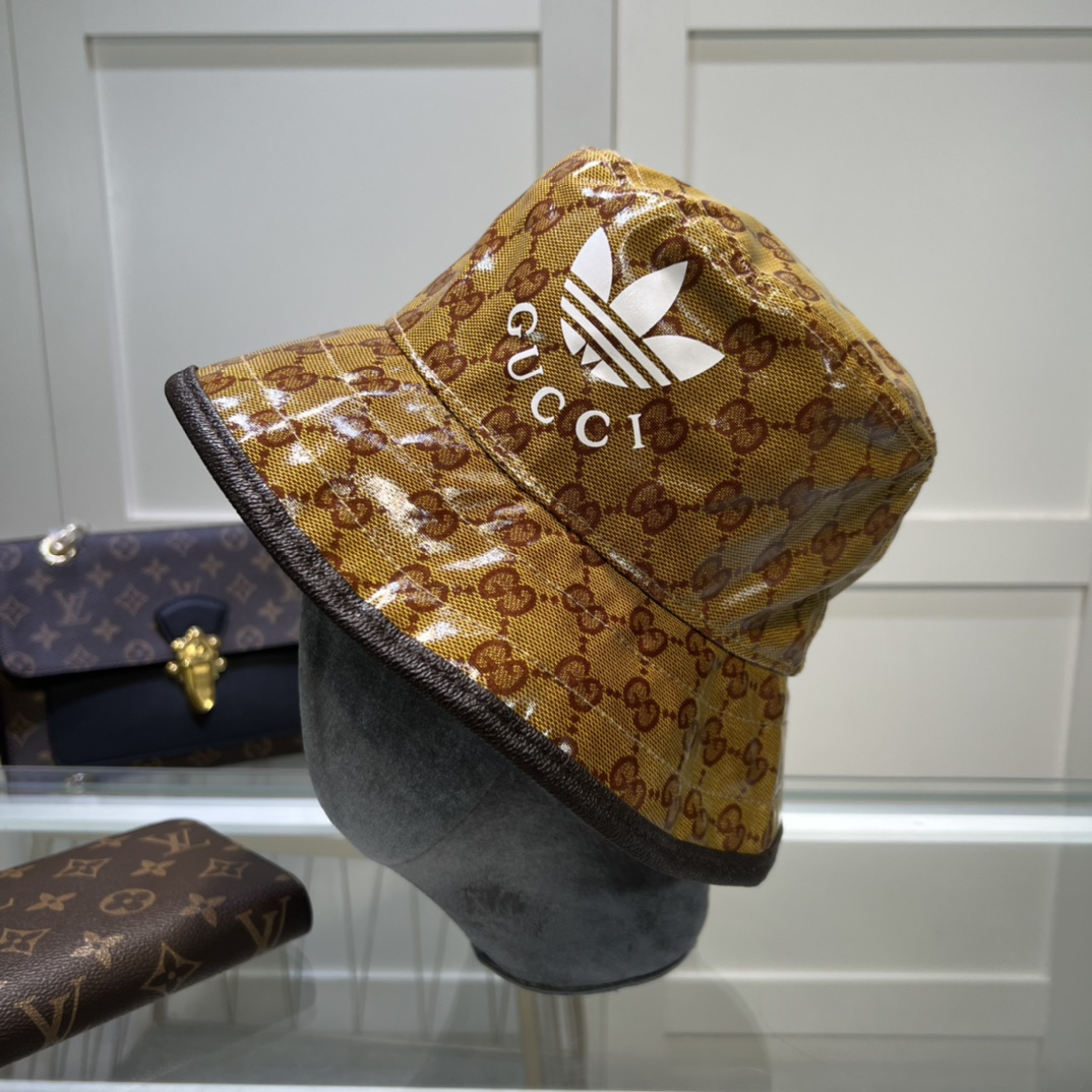 Gucci x Adidas Bucket Hat Brown Gucci Hat ‎696484 4HAP2 7164 - Soul Replicas