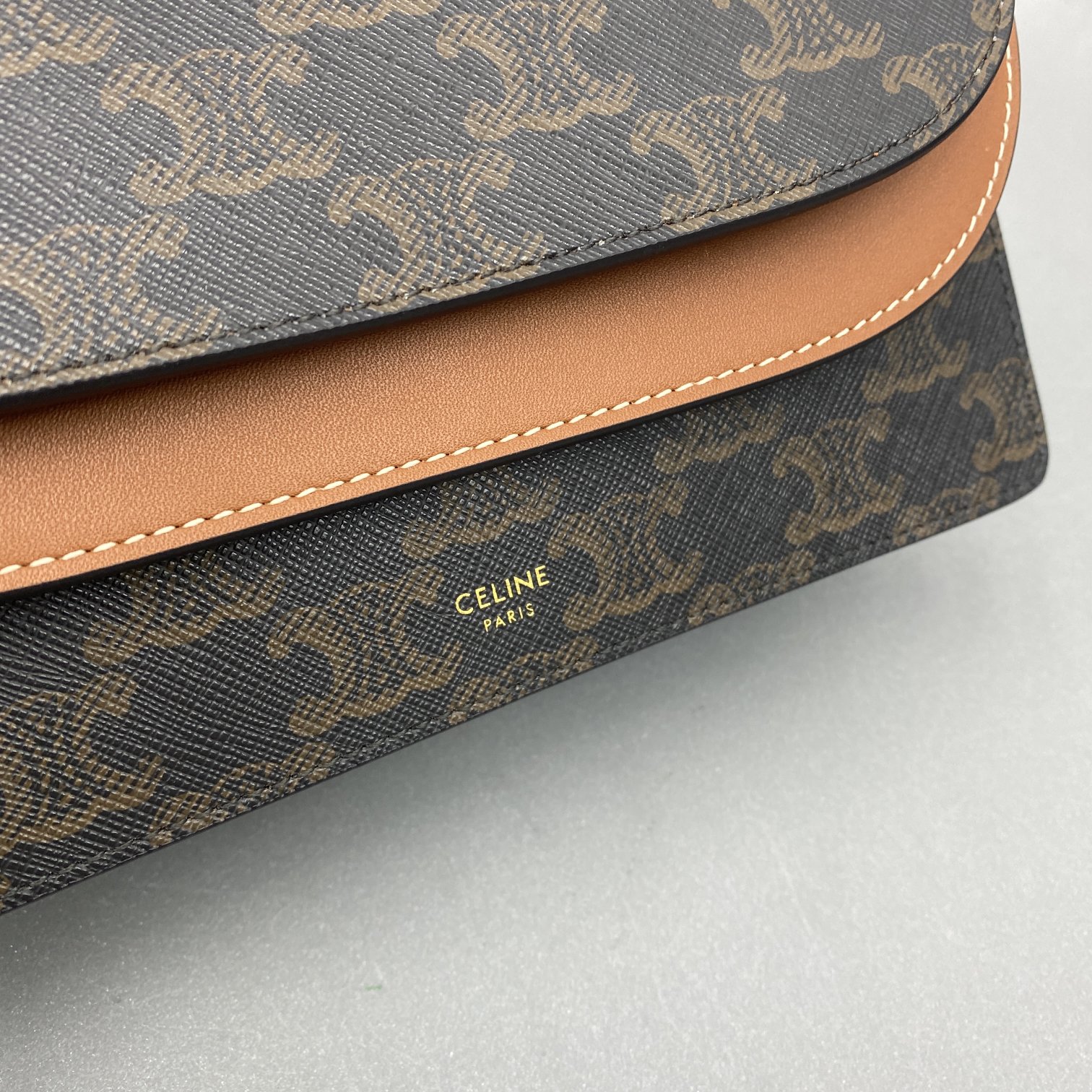 Celine Wallet On Strap In Triomphe Canvas Brown For Women 8in/20cm 10D852CG9.04LU - Soul Replicas