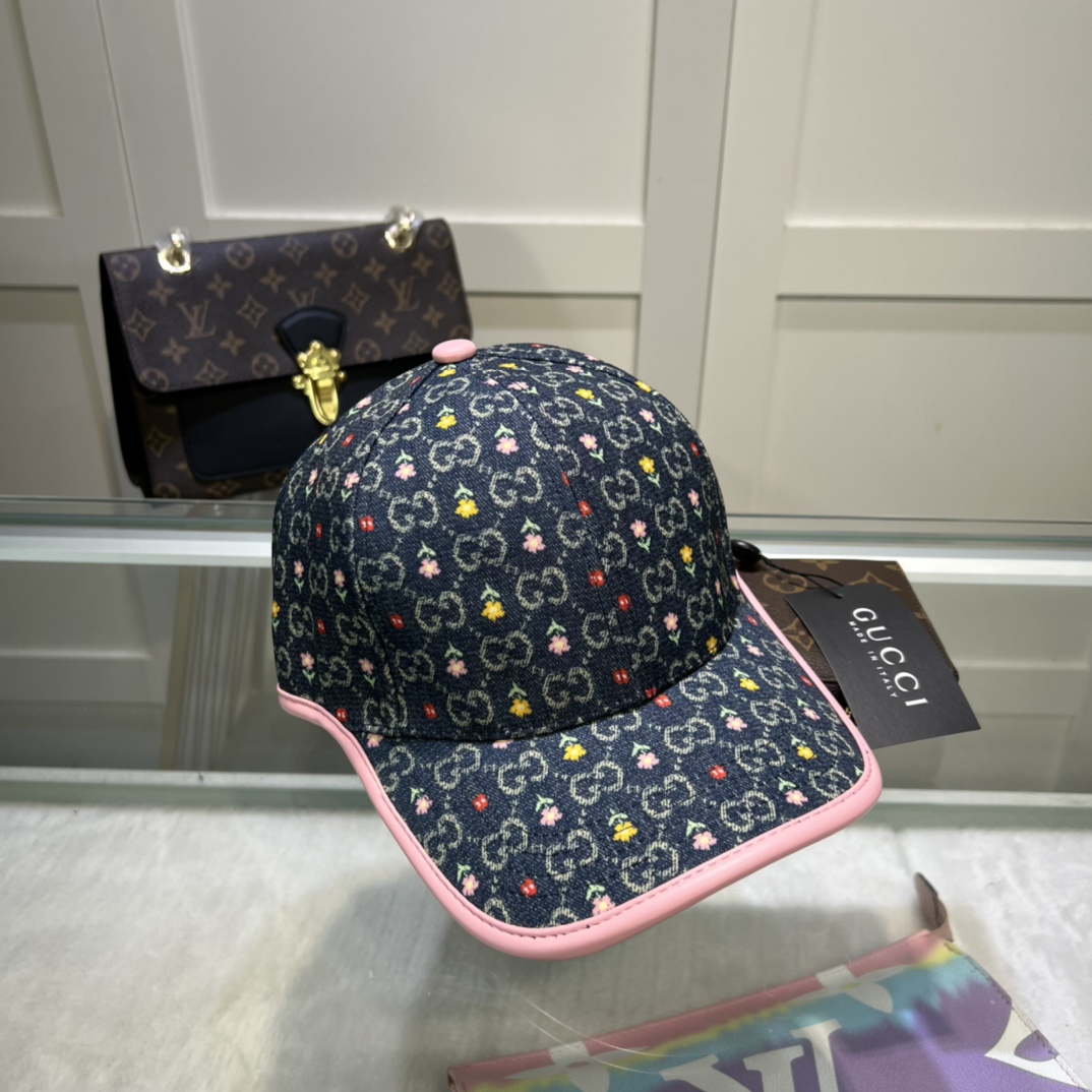 Gucci Baseball Hat With Floral Black Gucci Hat - Soul Replicas