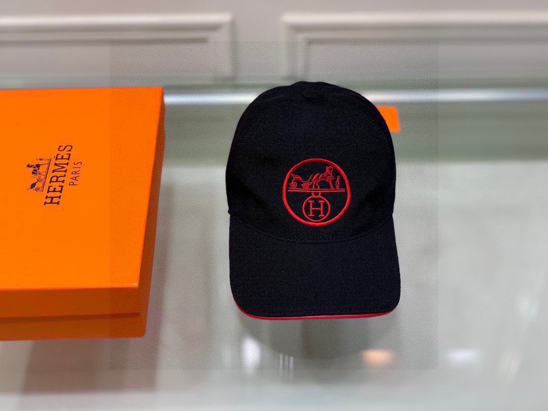 Hermes Davis H Primavera Cap Black Hermes Cap - Soul Replicas