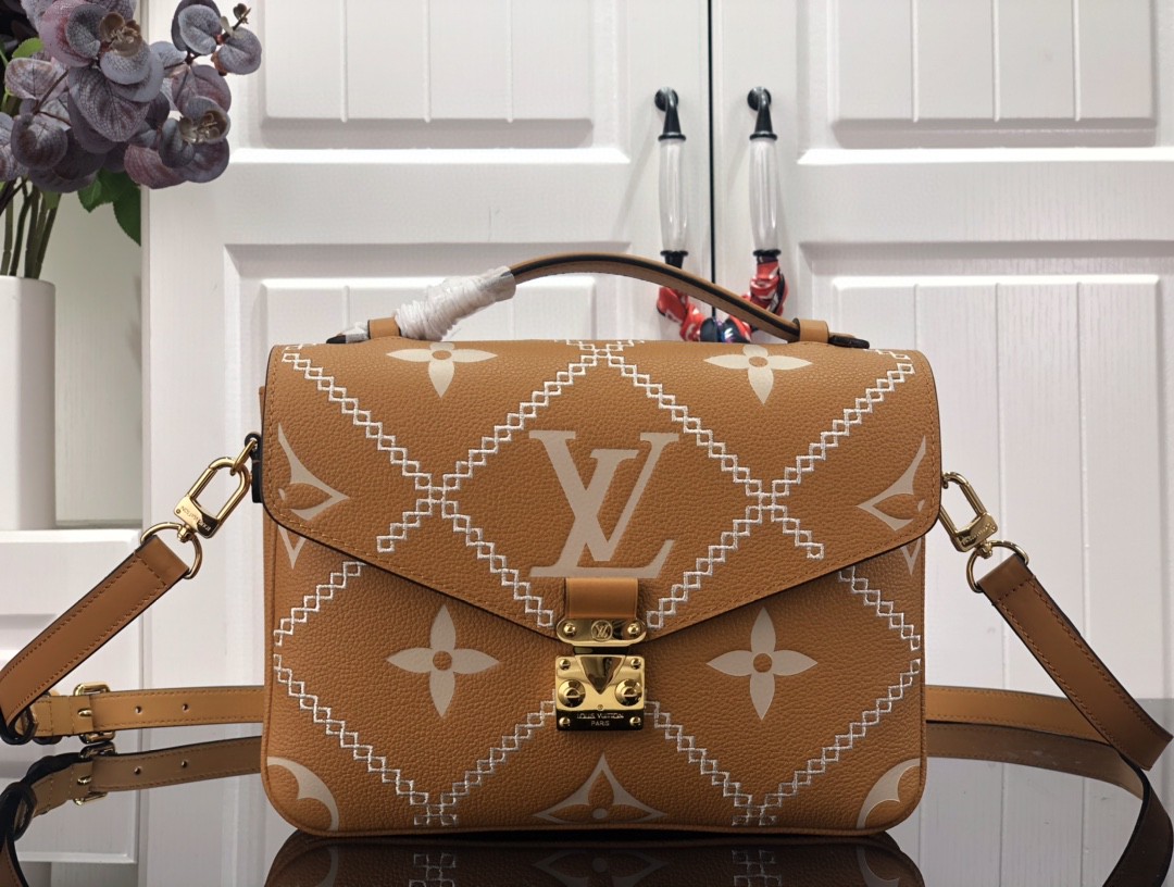 Louis Vuitton Pochette Metis Monogram Empreinte Arizona Brown For Spring. Women-s Handbags. Shoulder And Crossbody Bags 9.8in/25cm LV M46018 - Soul Replicas