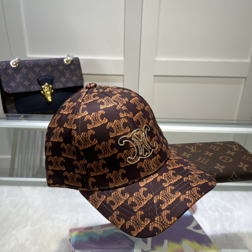 Celine Triomphe Baseball Cap Black/Brown Celine Cap - Soul Replicas
