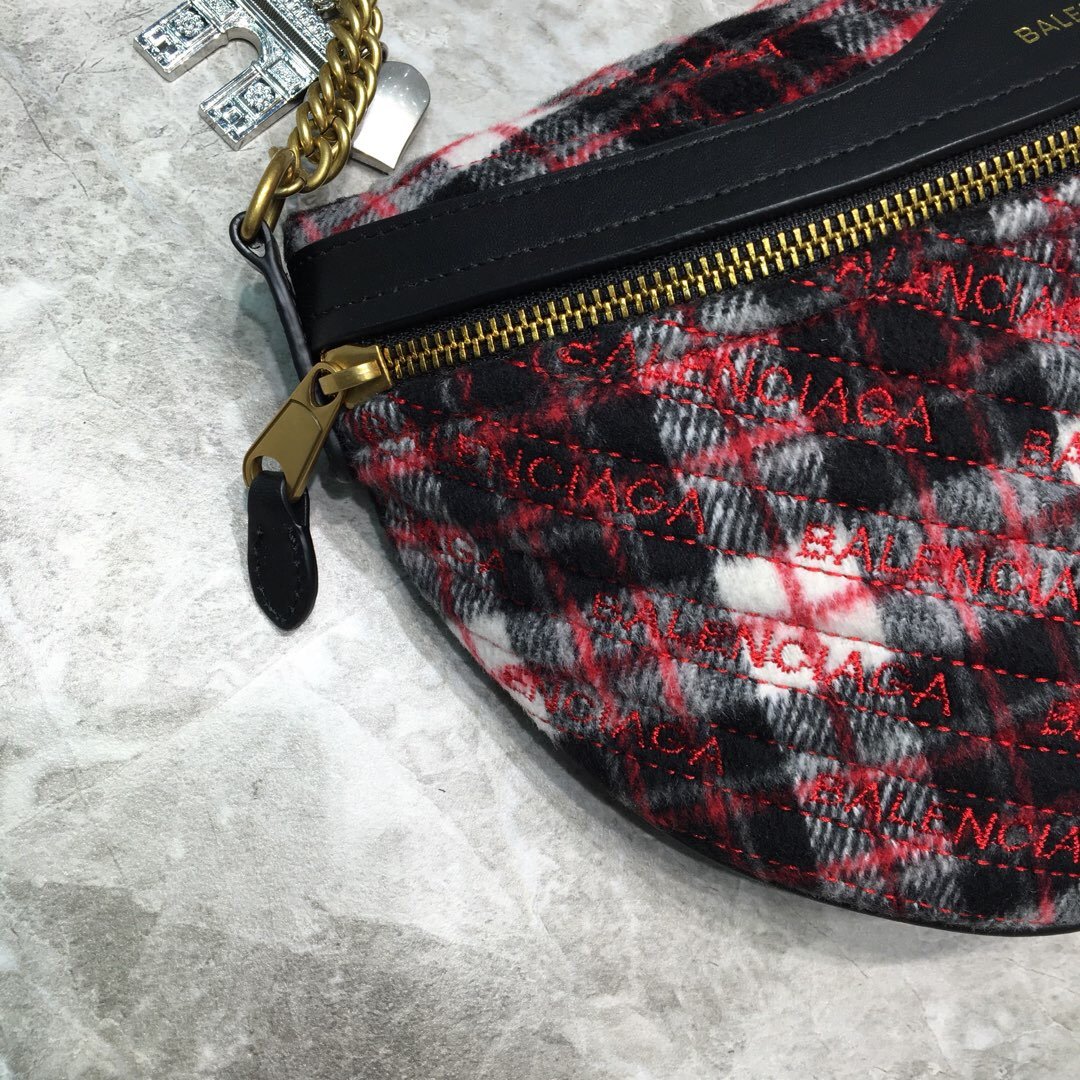 Balenciaga Souvenir XXS Belt Bag In Checkered Red. For Women. Women-s Bags 11.8in/30cm - Soul Replicas