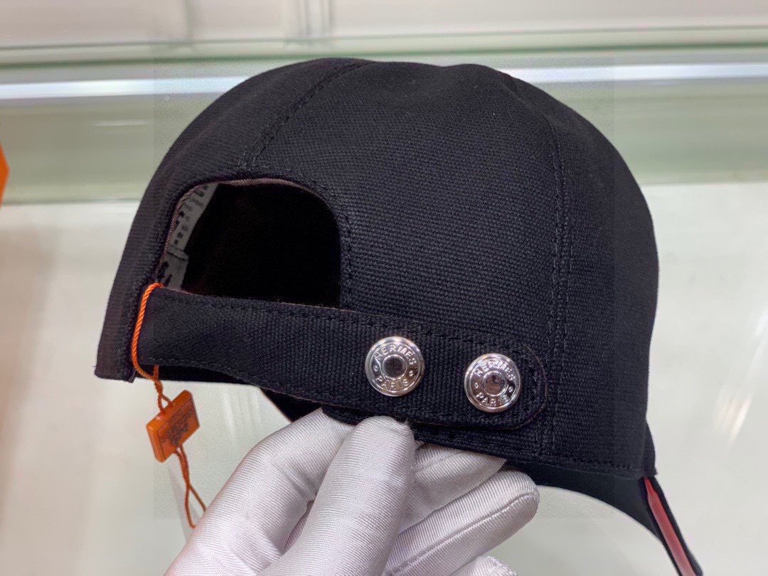 Hermes Davis H Primavera Cap Black Hermes Cap - Soul Replicas