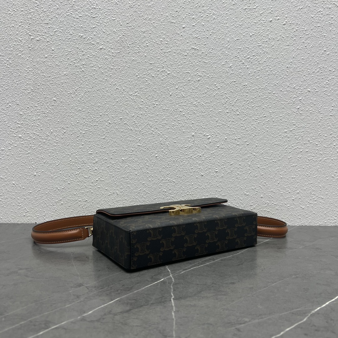 Celine Box Triomphe In Triomphe Canvas Tan For Women 9in/22cm 199992CUZ.04LU - Soul Replicas