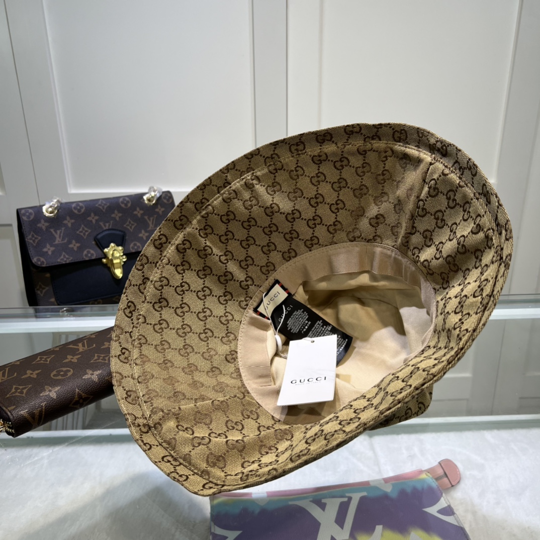 Gucci Eco Washed Denim Wide Brim Hat Beige Gucci Hat 631958 KQW00 9700 - Soul Replicas