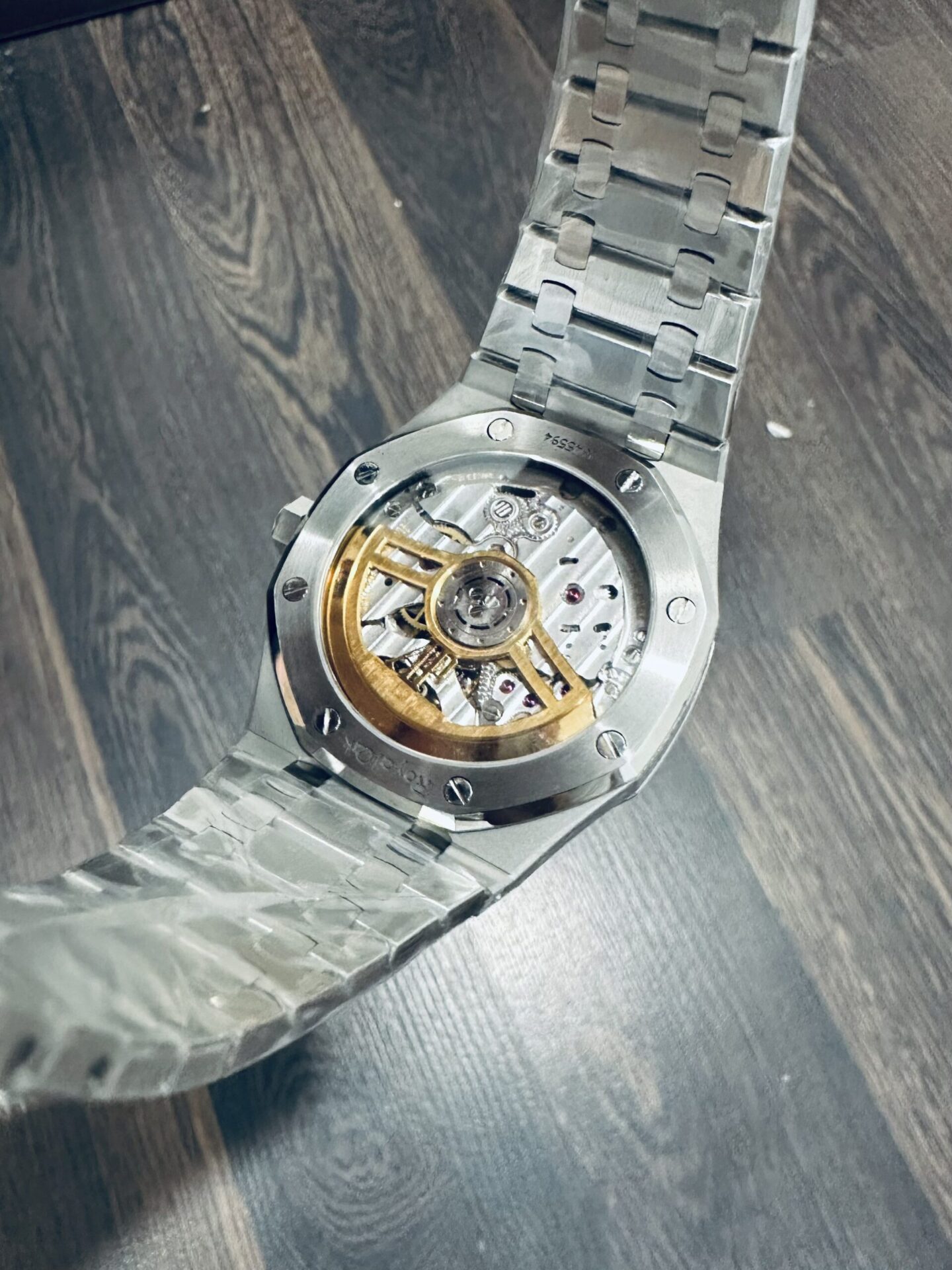 Audemars Piguet Replica Watch Royal Oak 15500 Dial Blue Custom Moissanite Diamonds 41mm - Soul Replicas