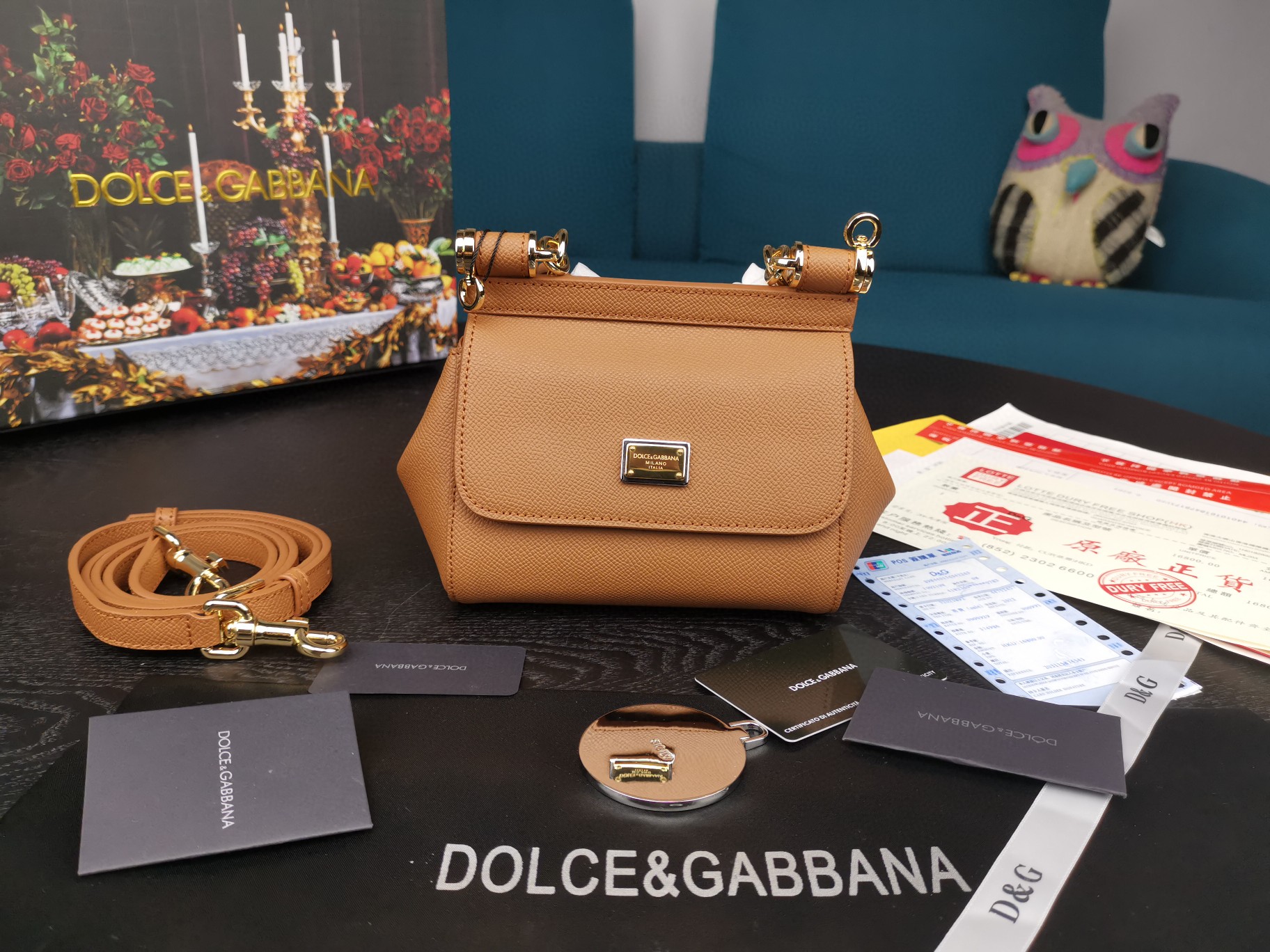 Dolce & Gabbana Small Sicily Bag In Dauphine Brown For Women 7.5in/19cm DG - Soul Replicas