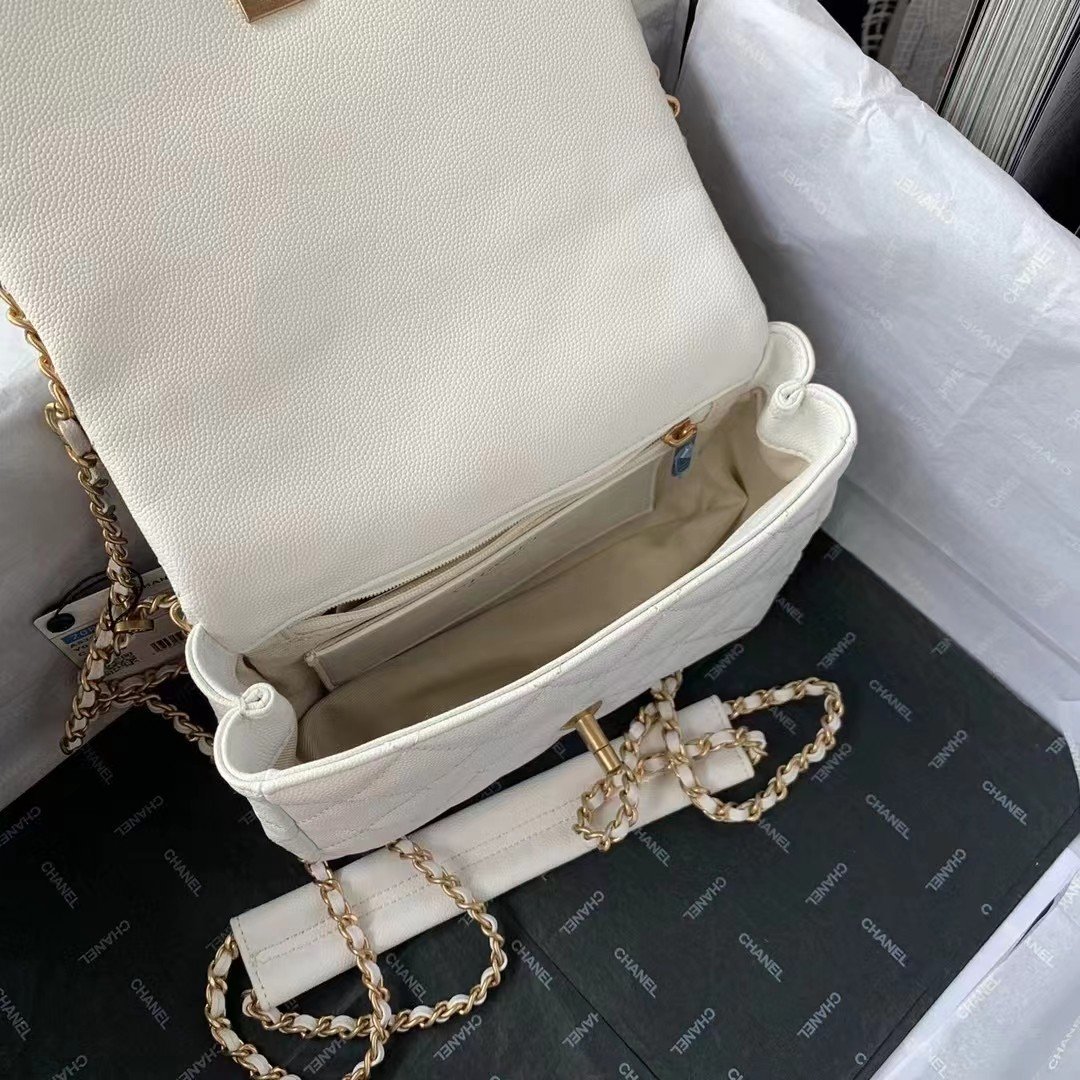 ChanelFlapbag With Chain White For Women. Women-s Bags 8.3in/21cm - Soul Replicas