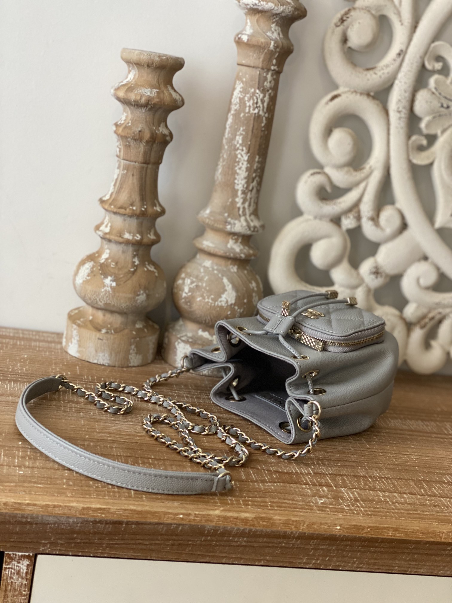 ChanelMini Bucket Bag With Strap Gray For Women. Women-s Bags 4.9in/12.5cm - Soul Replicas