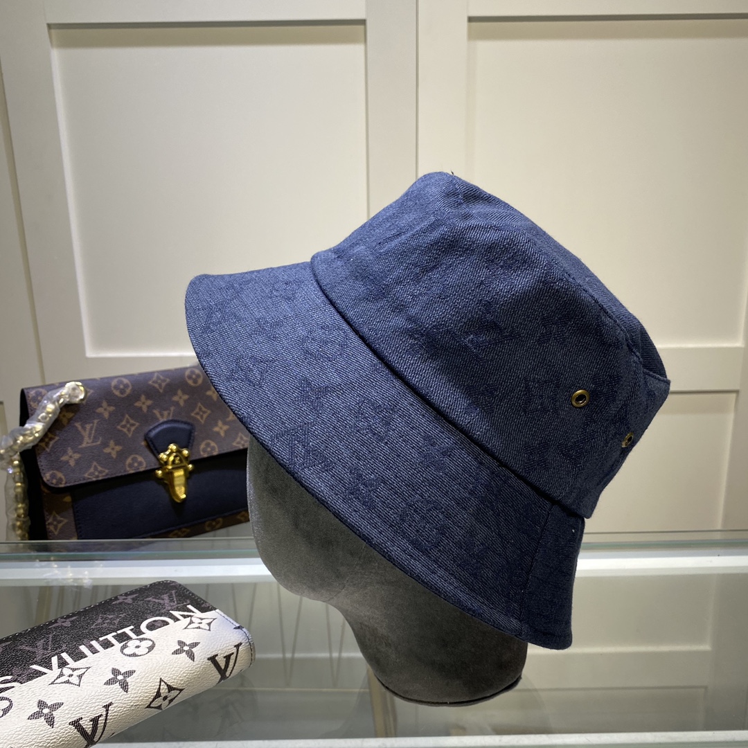 Louis Vuitton Buddy Bucket Hat In Dark Blue - Soul Replicas